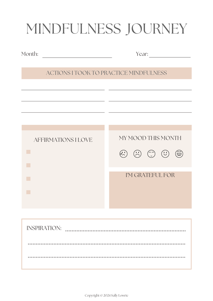 Mindfulness Workbook Journal - Printables