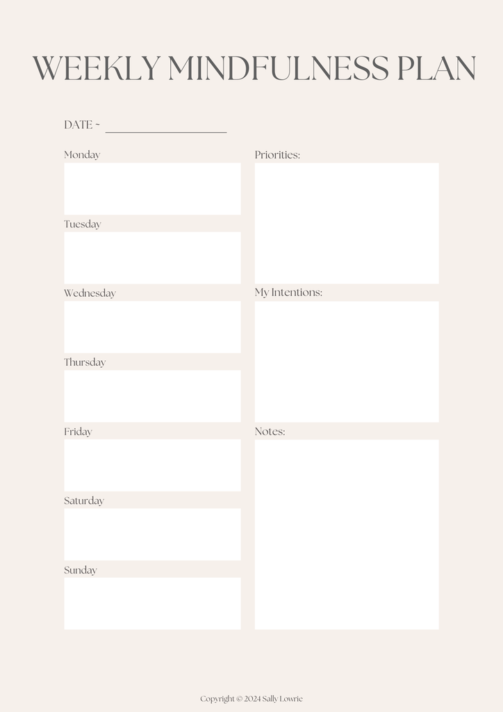 Mindfulness Workbook Journal - Printables